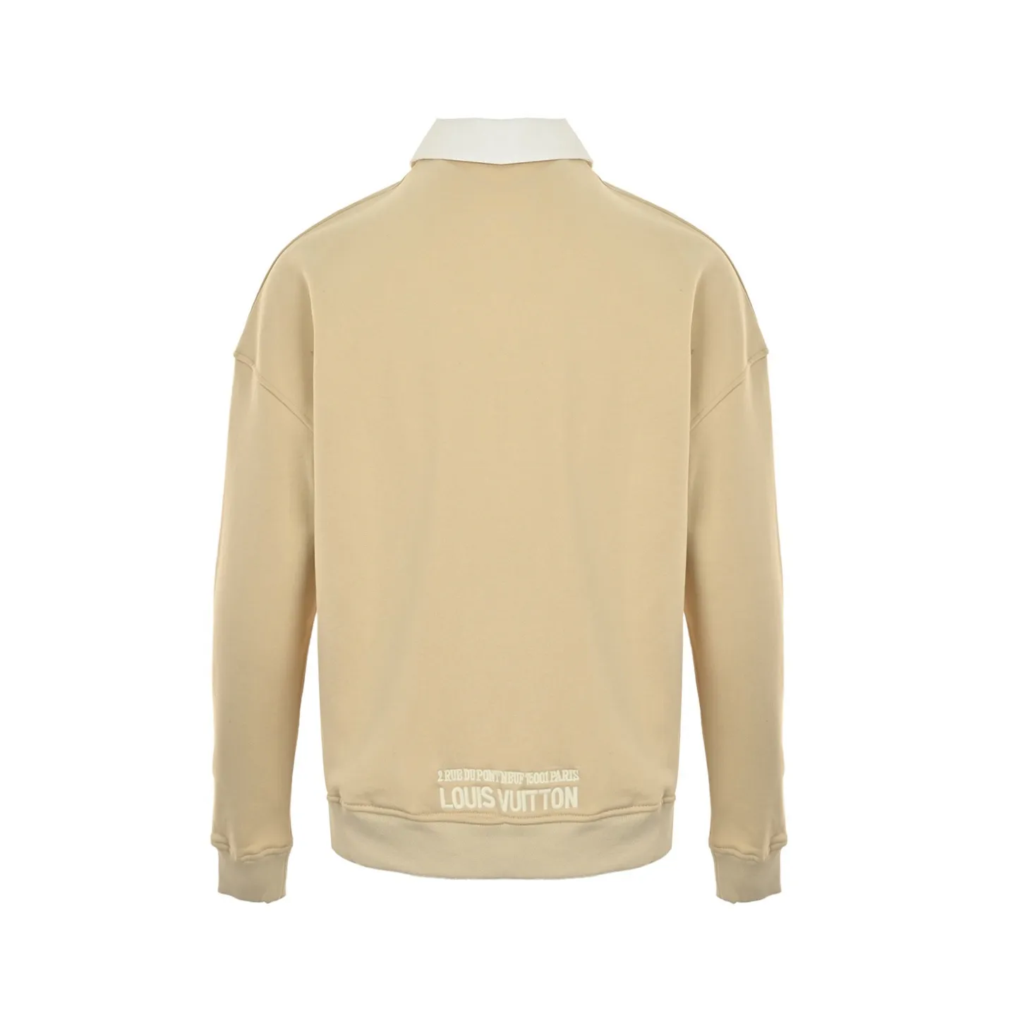 Louis Vuitton/Louis Vuitton 25Fw letter embroidered white lapel half-zip sweatshirt
